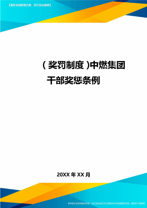 奖罚制度中燃集团干部奖惩条例