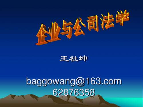 企业与公司法第一章