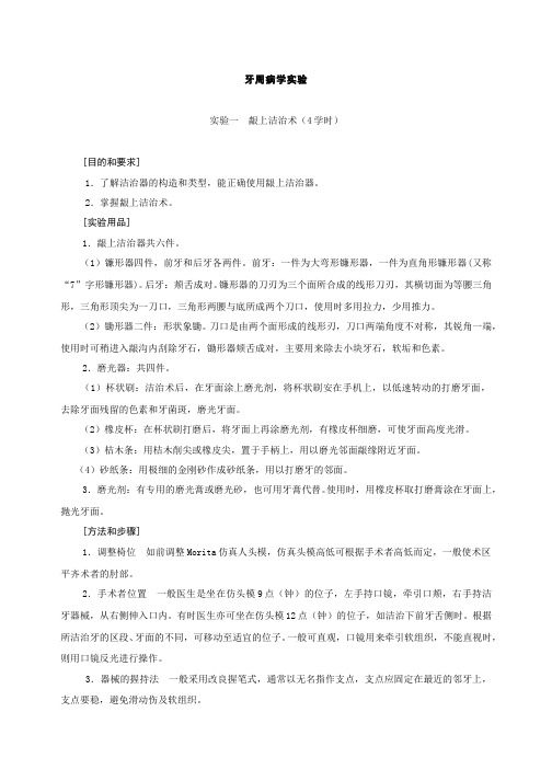 牙周病学实验龈上洁治术