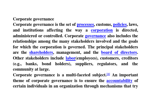 corporate governance