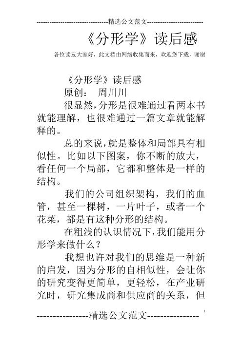 《分形学》读后感