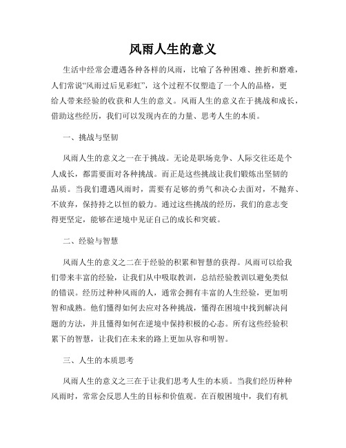 风雨人生的意义