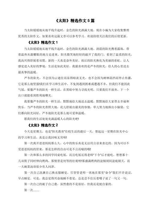 《太阳》精选作文5篇