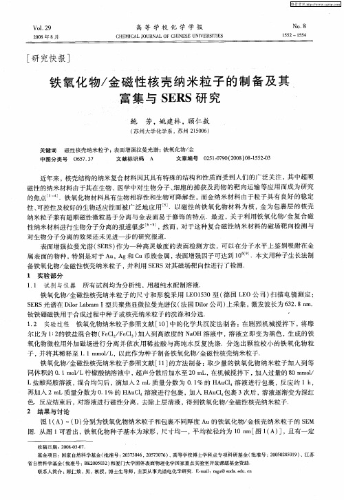 铁氧化物／金磁性核壳纳米粒子的制备及其富集与SERS研究