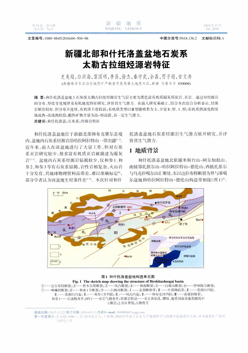 新疆北部和什托洛盖盆地石炭系太勒古拉组烃源岩特征