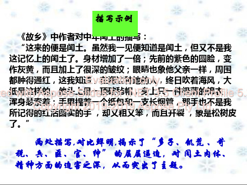 高中语文人教新课标必修二表达交流直面挫折学习描写课件23页PPT