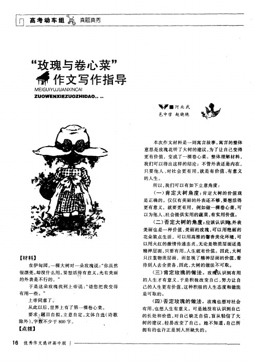 “玫瑰与卷心菜”作文写作指导