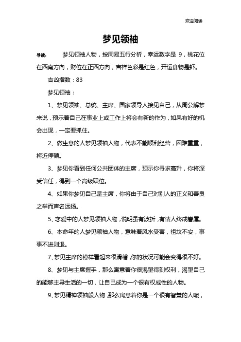 梦见领袖