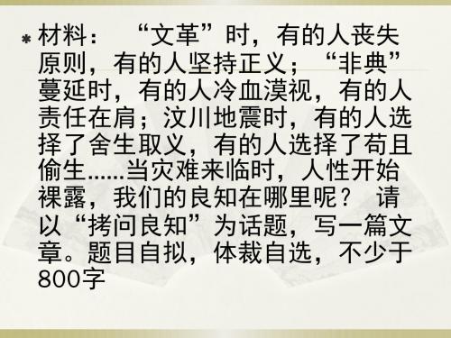 拷问良心高中作文写作指导