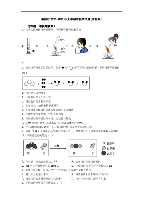 洛阳市2020-2021年初三化学上册期中化学试题(含答案)