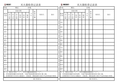 《灭火器检查记录表》