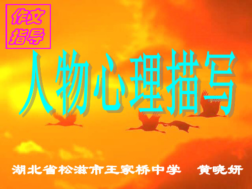 初中作文指导人物心理描写优秀课件