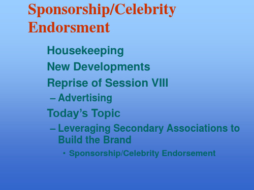 英国大学市场营销讲义Short Brand Sponsorship