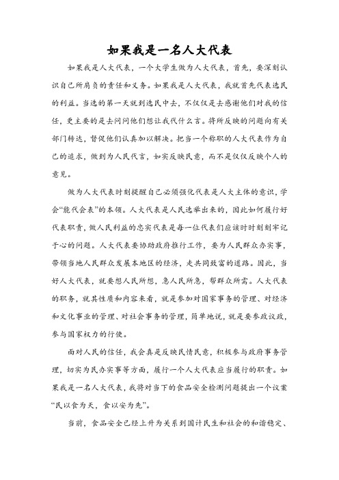 如果我是一名人大代表