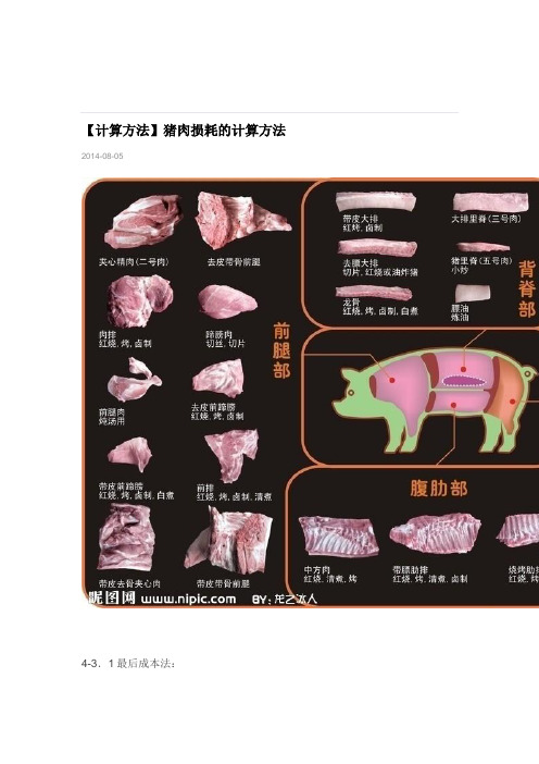 【计算方法】猪肉损耗的计算方法