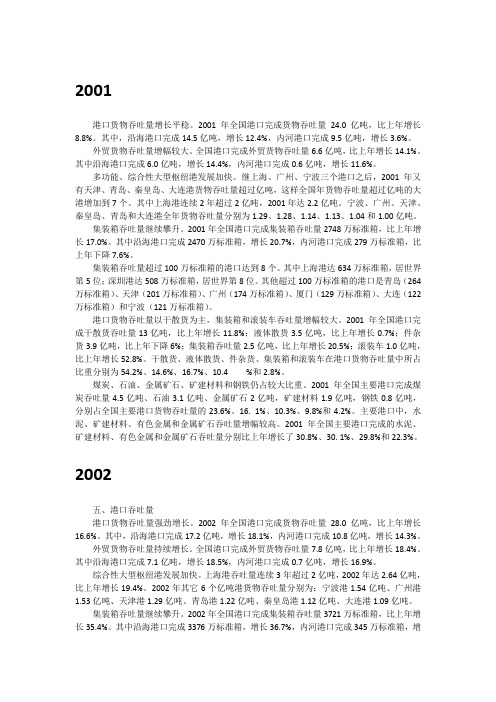 全国航运发展报告2000-2010年