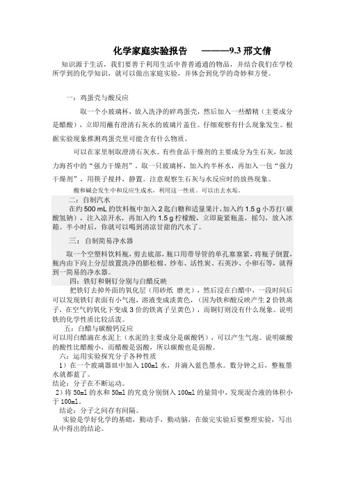 化学家庭实验