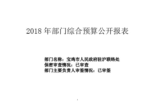 2018年部门综合预算公开报表