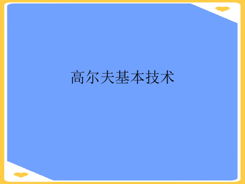 高尔夫基本技术.正式版PPT文档