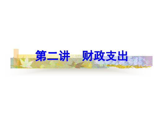 第二讲财政支出案例