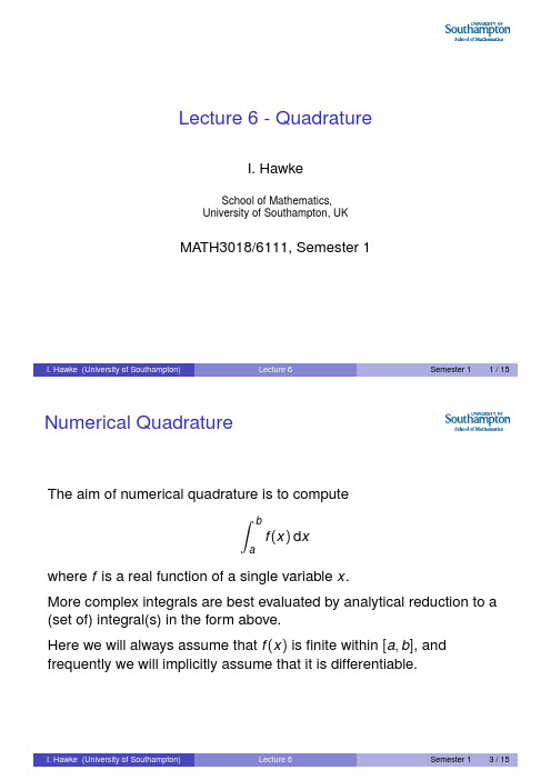 Numerical,Methods,计算方法 Lecture6_Quadrature1_Handout