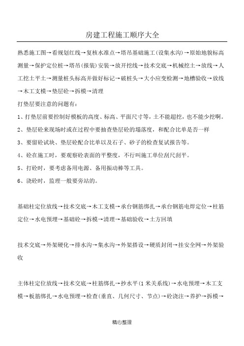 房建-工程施工顺序大全