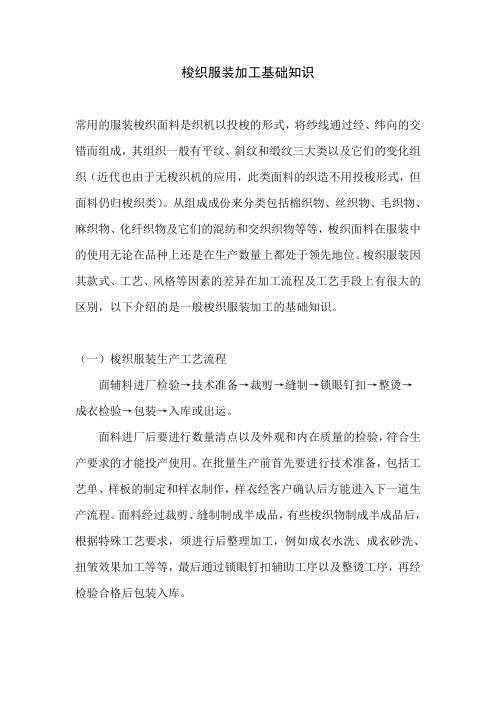 韩洋洋童装梭织服装加工基础知识
