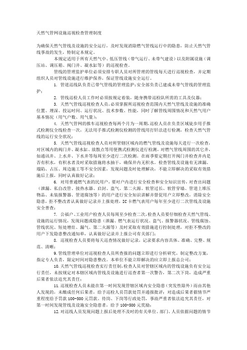 天然气管网设施巡视检查管理制度.doc