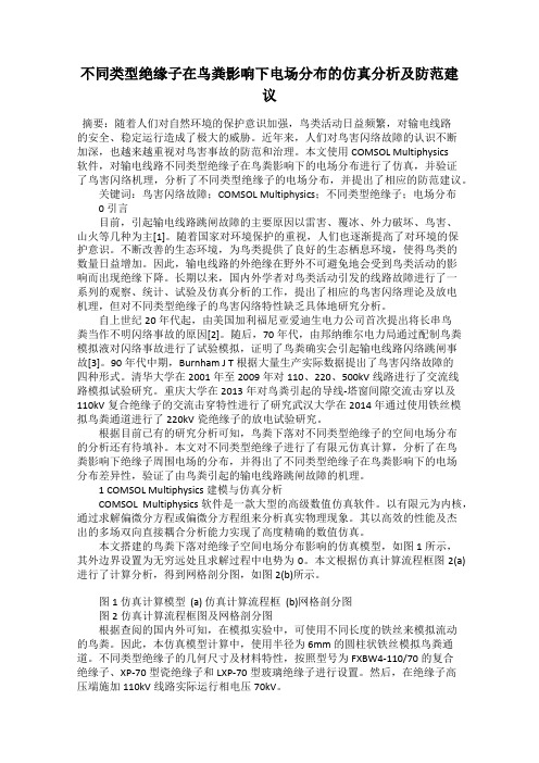 不同类型绝缘子在鸟粪影响下电场分布的仿真分析及防范建议