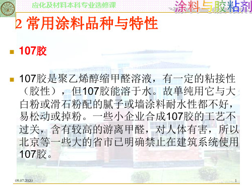 常用涂料品种与特性 