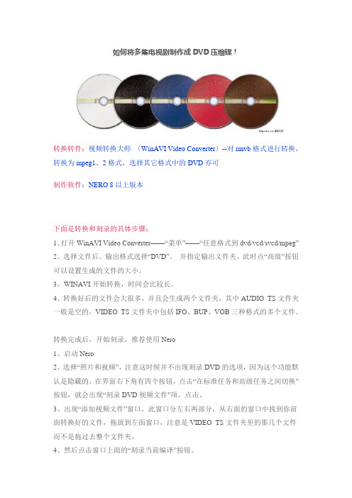 如何将多集电视剧制作成DVD压缩碟