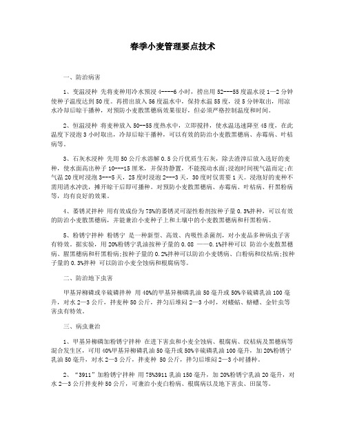 春季小麦管理要点技术
