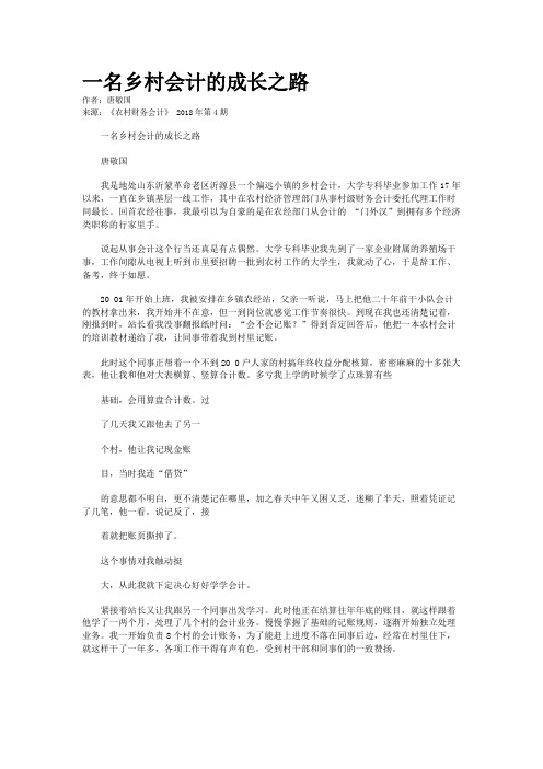 一名乡村会计的成长之路