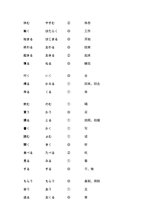 标日初级上册动词原形