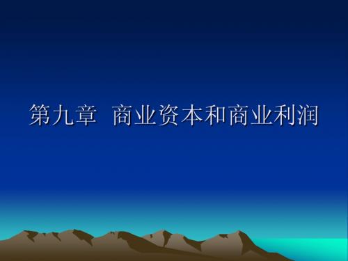 商业资本和商业利润