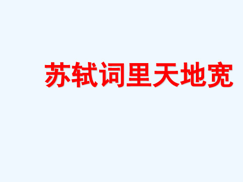 语文人教版九年级上册苏轼词里天地宽