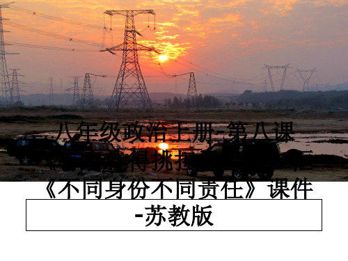 最新八年级政治上册-第八课《有肩就得挑担子》第二框《不同身份不同责任》课件-苏教版教学讲义PPT