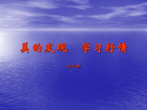 美的发现——学习抒情ppt 通用