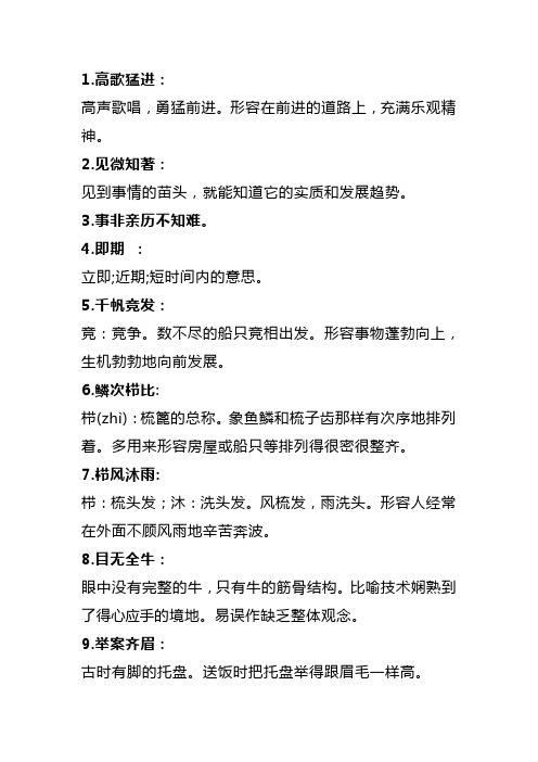 常用成语词语解释