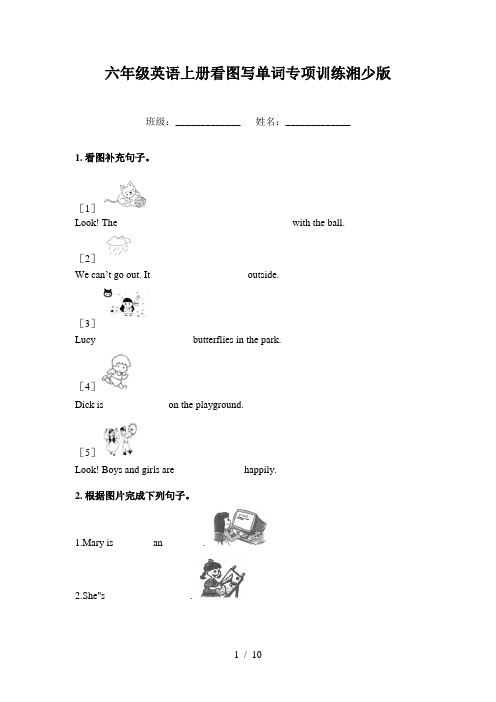 六年级英语上册看图写单词专项训练湘少版