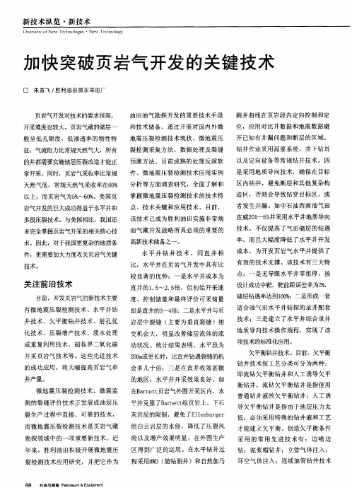 加快突破页岩气开发的关键技术