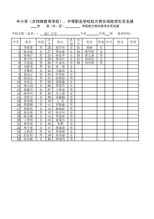 校园责任险(样表)