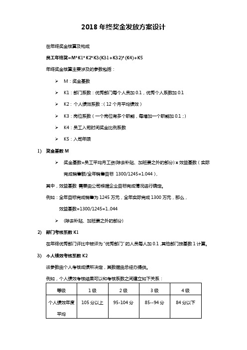 2017年终奖金发放方案(最新、全方位)