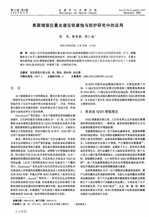 表面增强拉曼光谱在铁腐蚀与防护研究中的应用