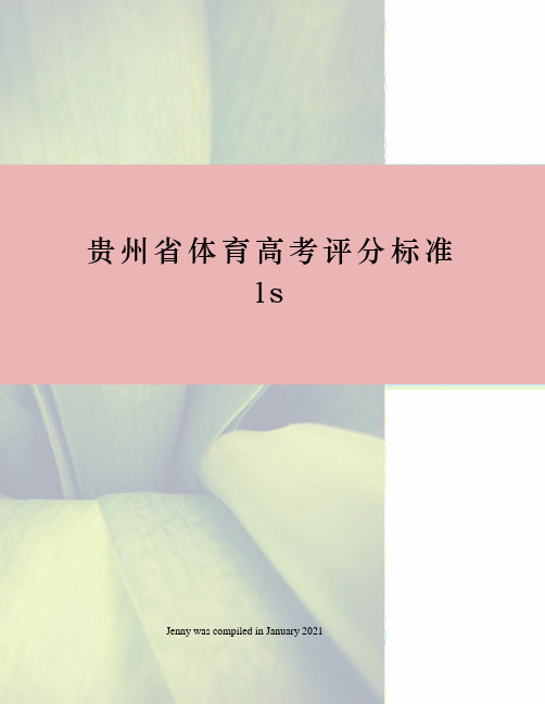 贵州省体育高考评分标准ls