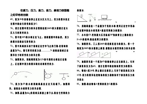 支持力、压力、拉力、推力、摩擦力、重力作图