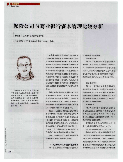 保险公司与商业银行资本管理比较分析