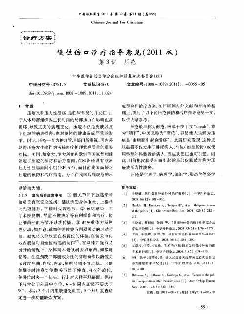慢性伤口诊疗指导意见(2011版) 第3讲 压疮