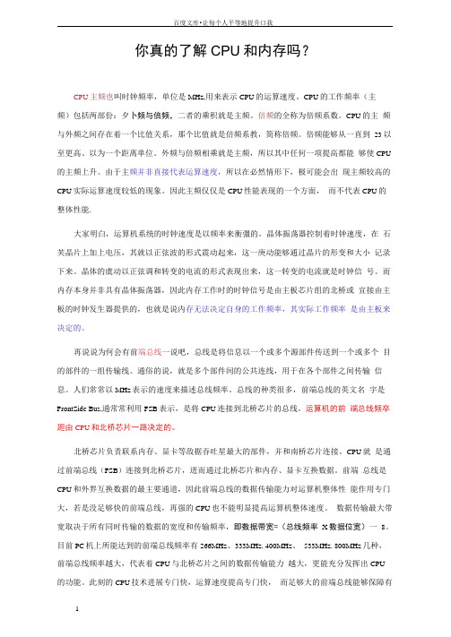 cpu和内存的关系