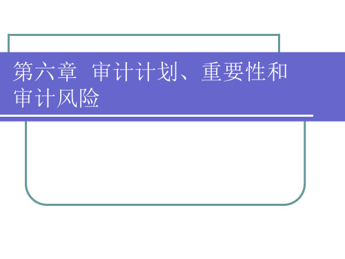 第六章  审计计划、重要性和2 50页